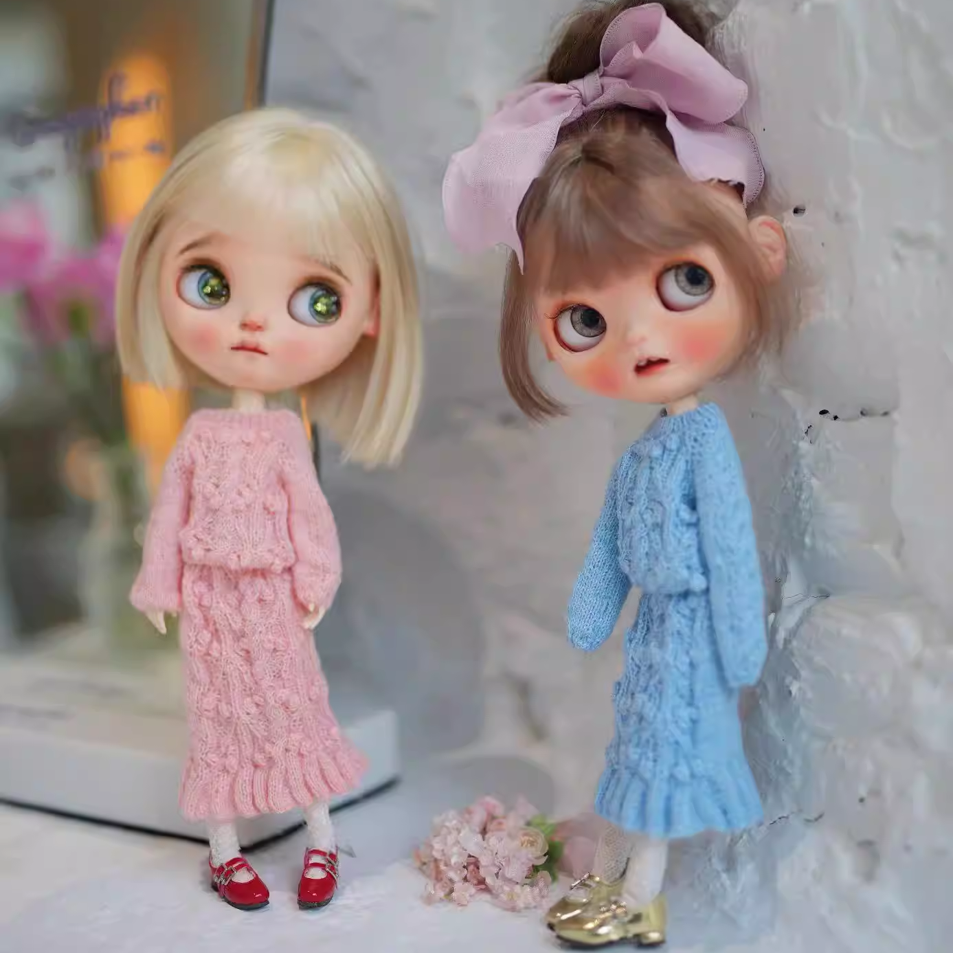 Blythe doll clothing, sizes: ob22/24. Spring/Summer new handmade knitwear set with mermaid skirt — delicate craftsmanship and elegant silhouette.