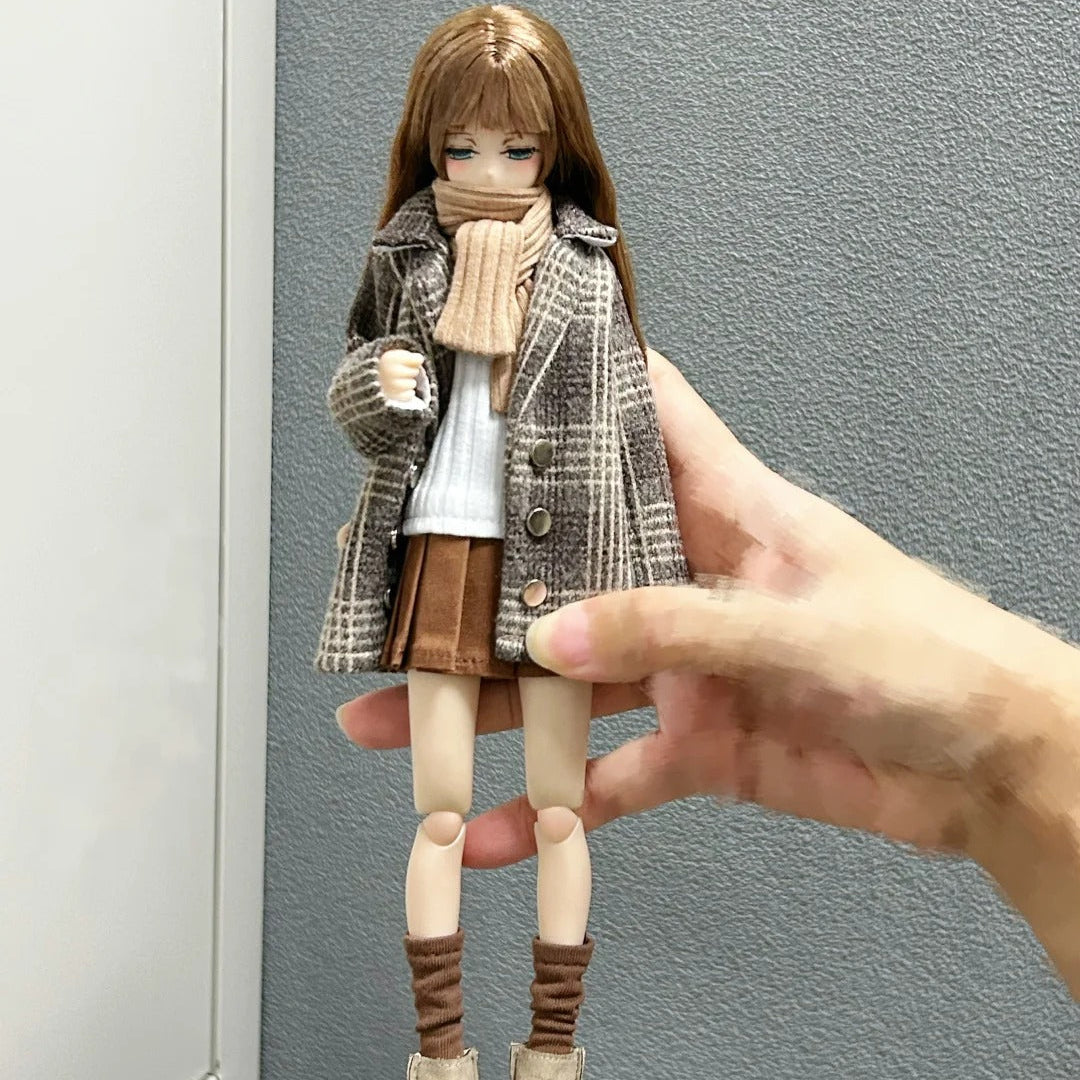 Azone Doll Clothes, Sizes: Azone, OB22/24, Styles: Autumn/Winter Collection, Checked Coat, Maillard Style, Cute Style, Japanese Style, Full Set
