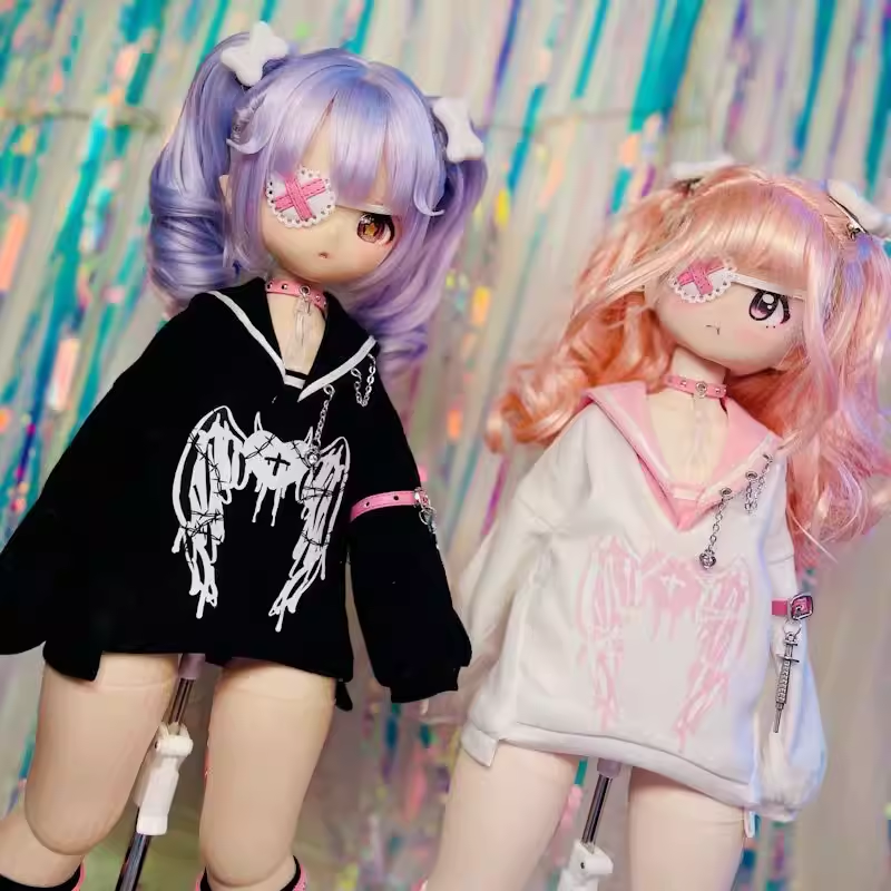 bjd doll clothing, Size: 1/4, 1/6. Styles: Cute, Y2K Alternative, Trendy Cool. Handmade in China by @cbzrp
