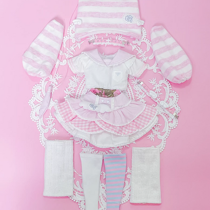 bjd Doll clothing, Sizes: 1/4 (MSD), 1/6 (YoSD) Cute maid-style outfit in Japanese aesthetic, available in blue and pink,from China@cbzrp